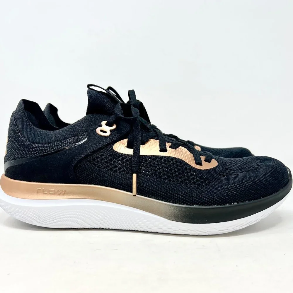 Under Armor Womens Flow Synchronicity Black Rose Gold Metallic Size 10.5 US NWOB